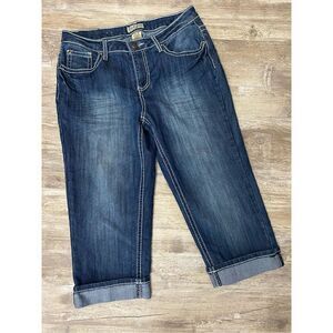 Earl Capri Jeans Stretch Cuffed Cropped Flap Pocket Women’s Size 10